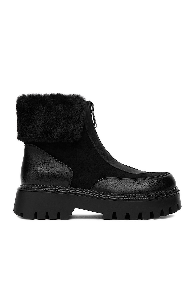 Botine dama 19001-1 - Textil - Negru