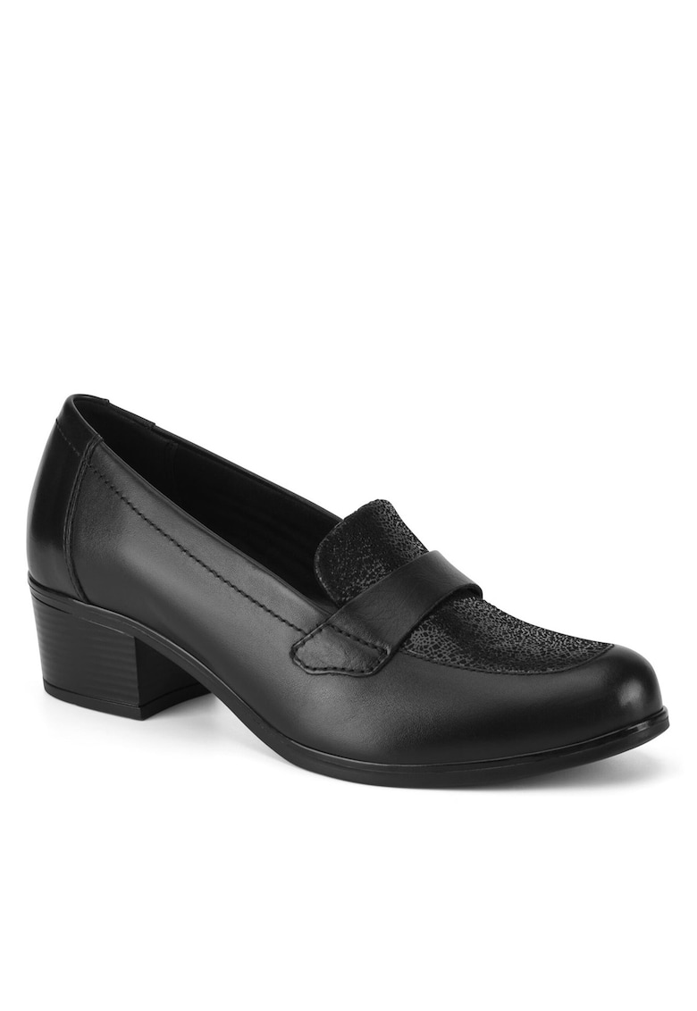 Pantofi dama - toc - piele naturala - negru