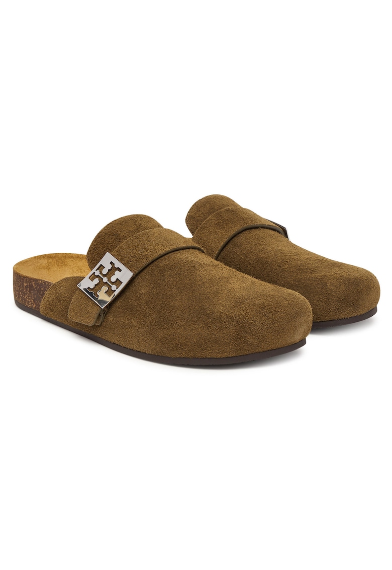 Saboti dama Mellow Mule - piele naturala - Wild Olive/Silver