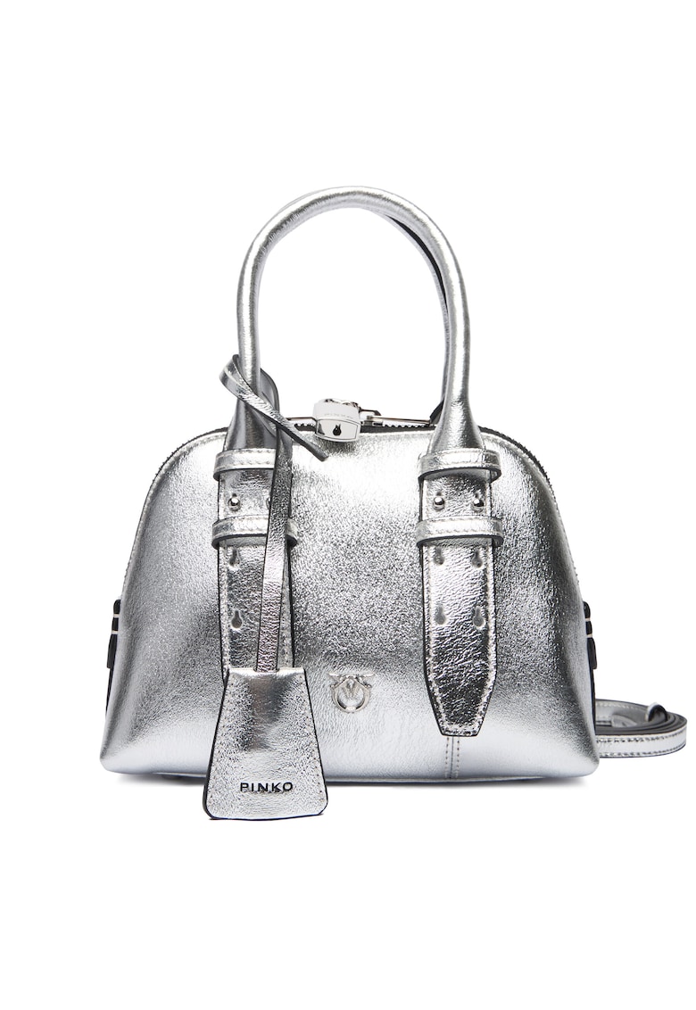 Geanta dama Silver ZZFN Bowling Bag Zip Mini - din piele naturala