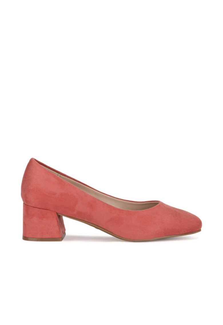 Pantofi dama - toc - rosu - tesatura