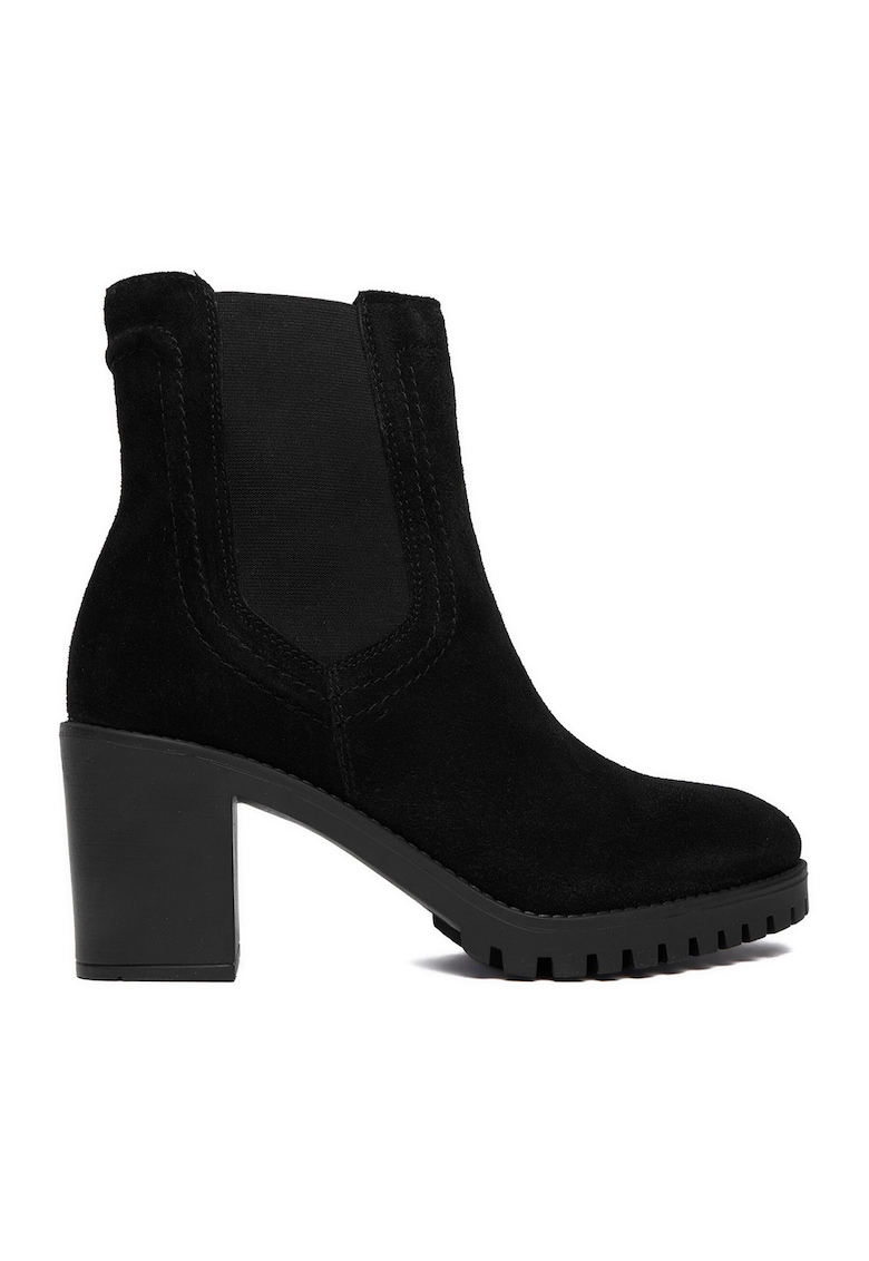 Botine dama piele naturala negru - Negru