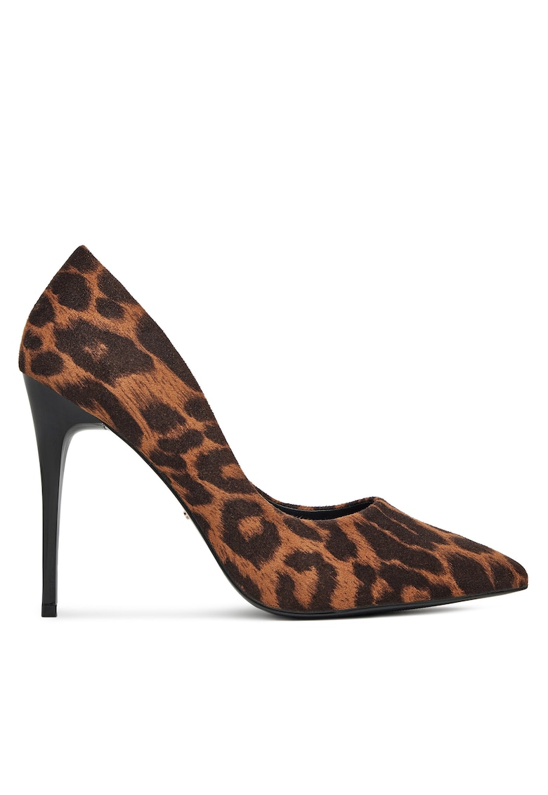 Pantofi dama - tocuri - culoare maro - tesatura