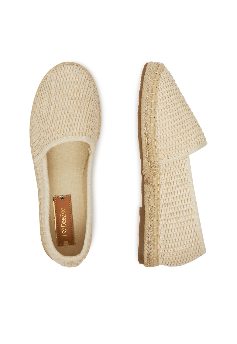 Mocasini dama - espadrile bej - tesatura
