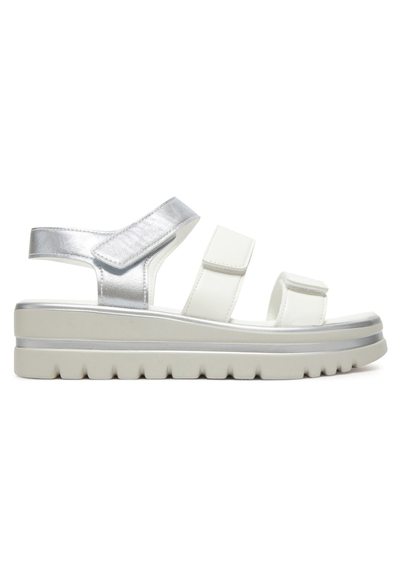Sandale dama - alb - material sintetic - sistem inchidere velcro