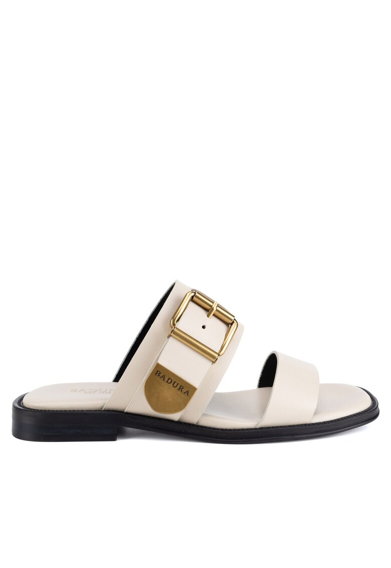 Slapi pentru femei - piele naturala - Alb