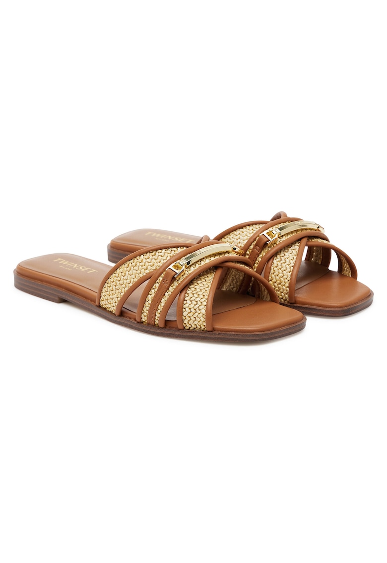 Twinset Papuci dama - Cuoio 00057 - maro