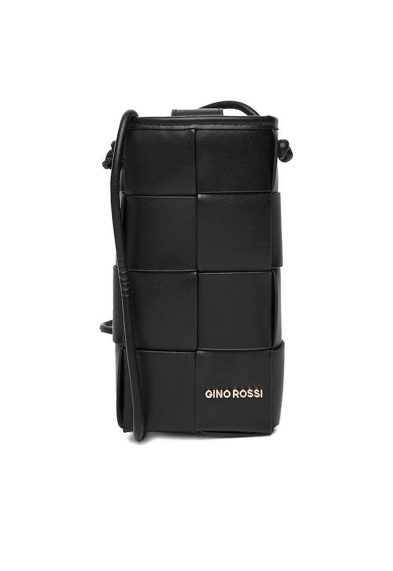 Geanta pentru telefon - neagra - din material plastic