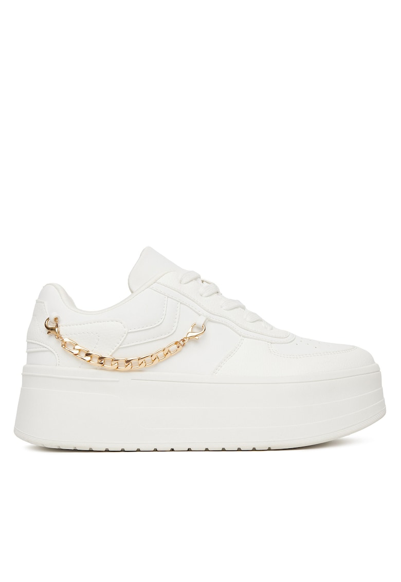 Tenisi dama AM1123B - piele ecologica - alb/auriu