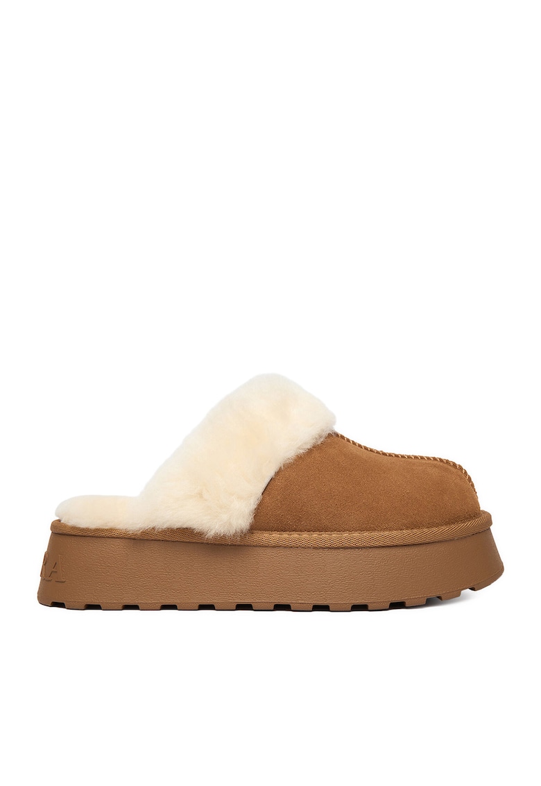 Papuci dama piele naturala - culoare maro