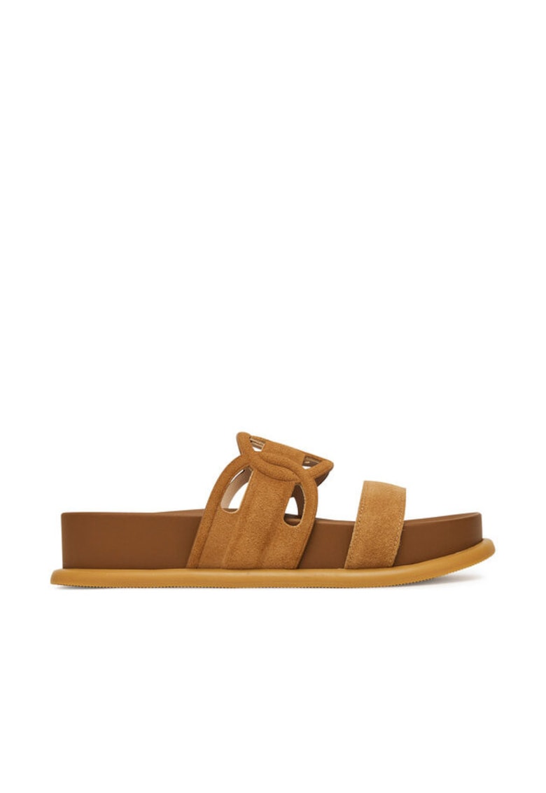 Slapi dama model Nut S1853 - piele naturala - maro