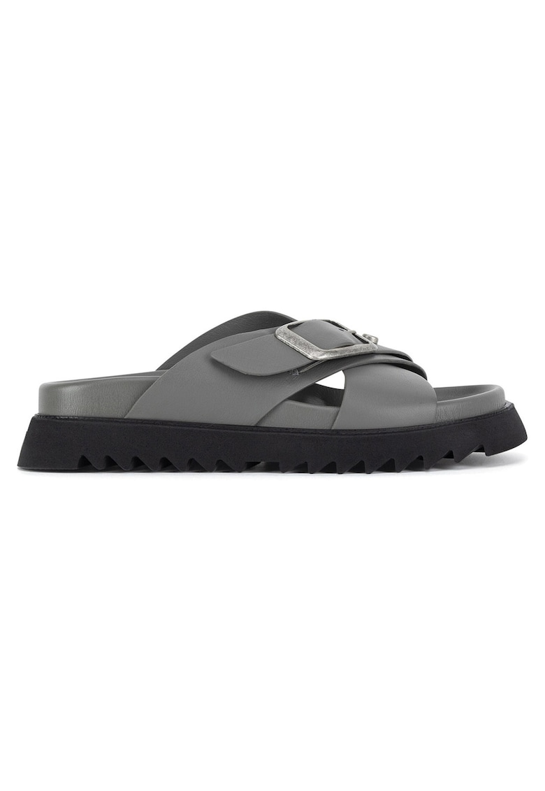 Slapi DEBRA-25SS469 - gri - piele naturala