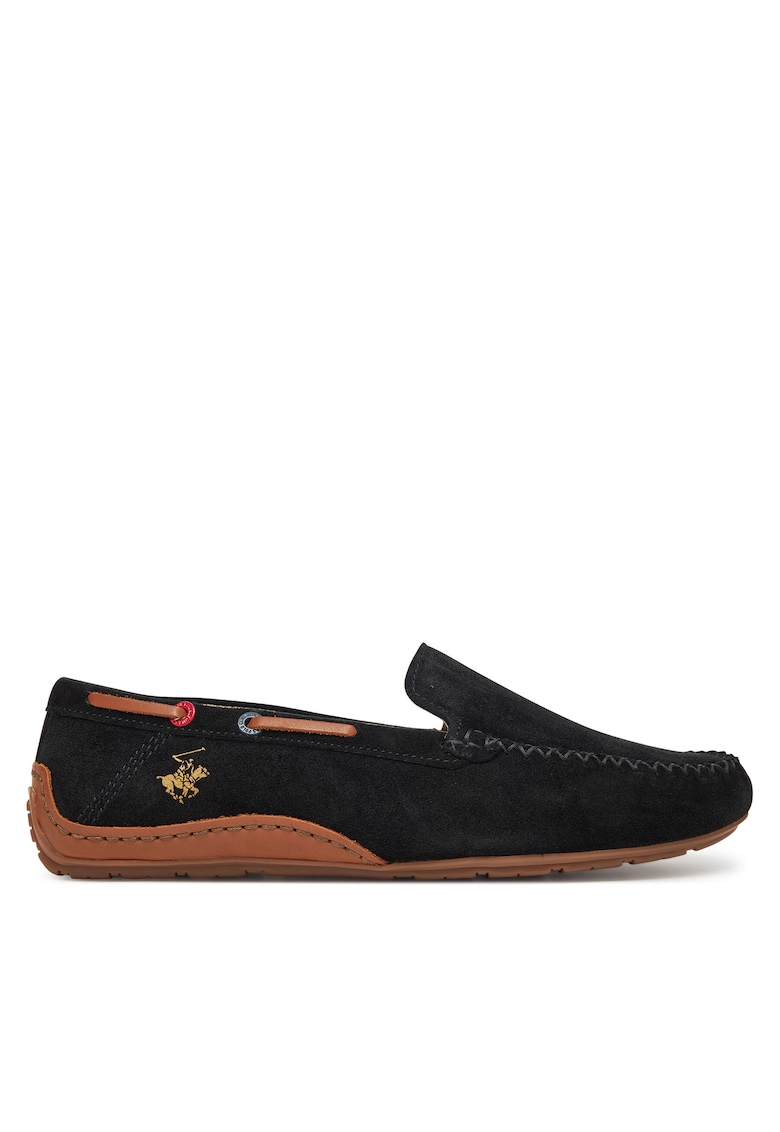 Mocasini dama din piele naturala - Negru/Maro