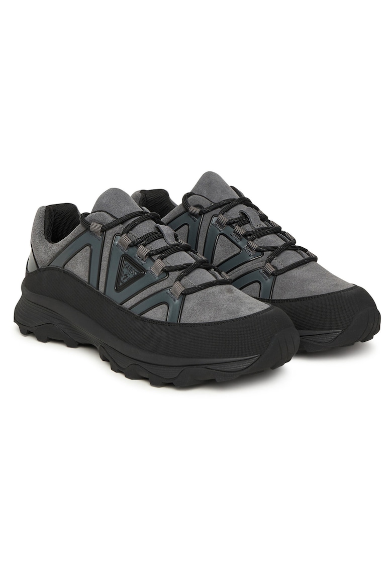 Adidasi sport barbati piele naturala - negru-gri - pentru alergare