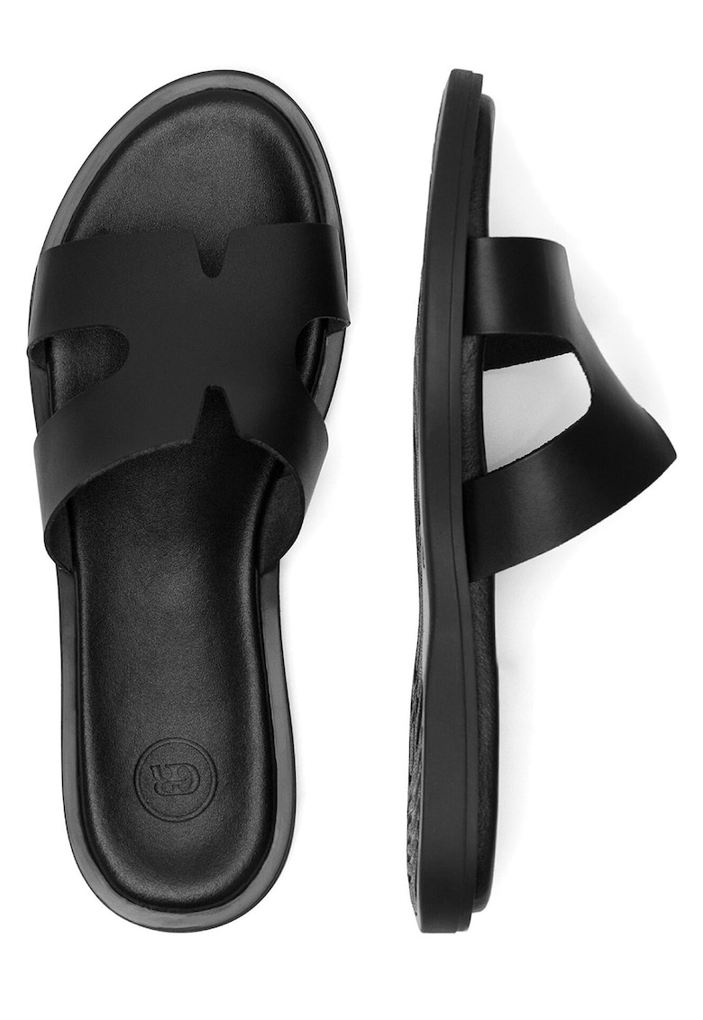 Slapi dama - ELLE-E25-27281 - piele naturala - negru