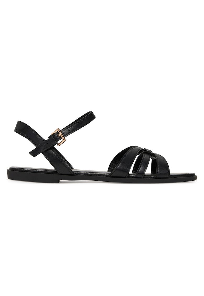 Sandale dama - negru - material sintetic - inchidere cu catarama