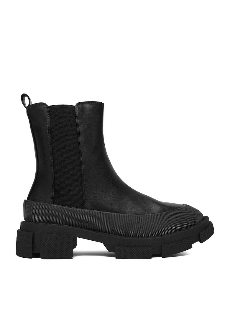 Botine dama 13059-2-BLACK - negru - material sintetic -