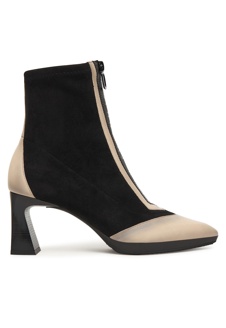 Botine dama BHI254186 - Piele naturala - Negru/Crem