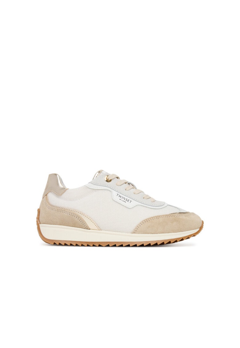 Adidasi sport 252TCP028 - piele naturala - crem/bej