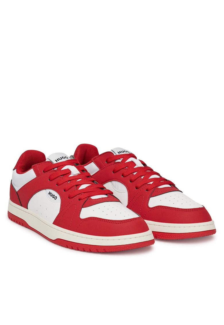 Tenisi barbati Open Red 640 - piele ecologica - alb si rosu -