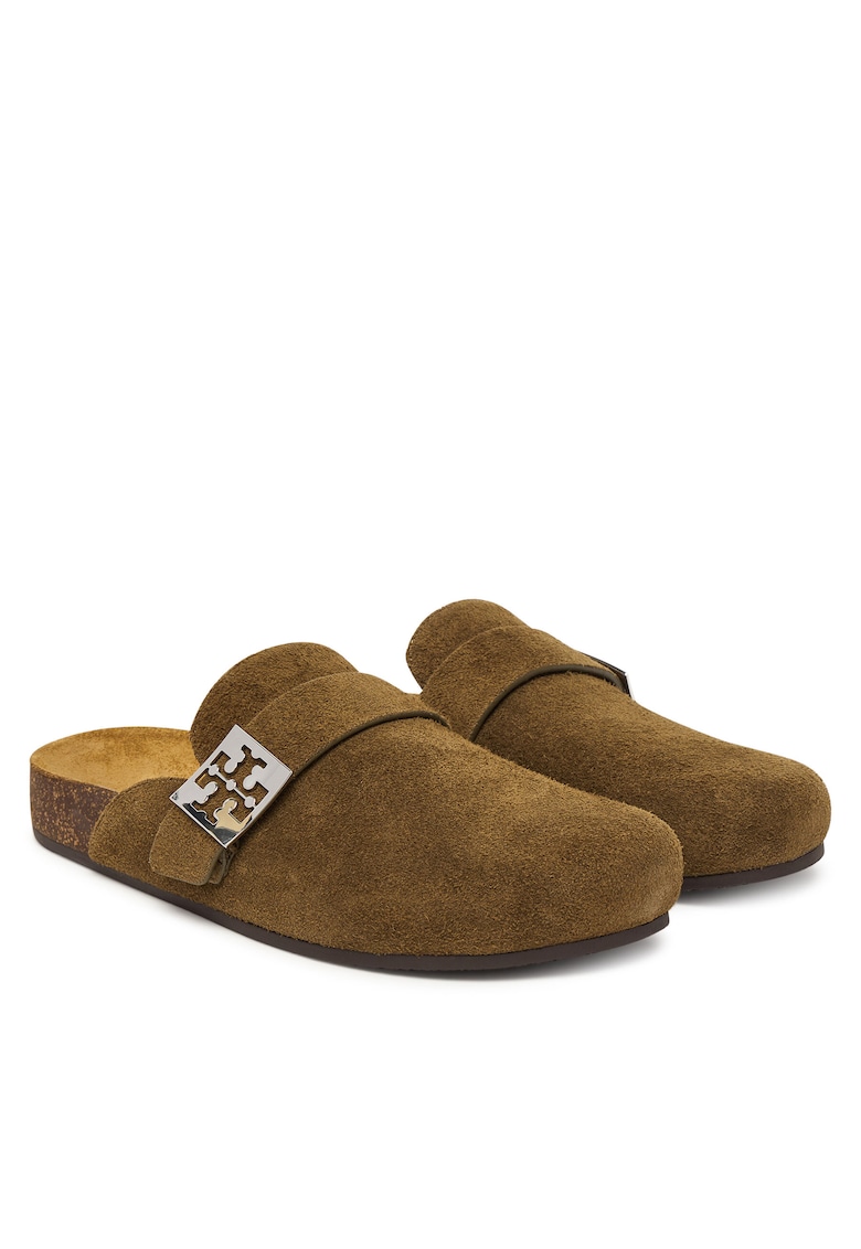Saboti dama Mellow Mule - piele naturala - Wild Olive/Silver