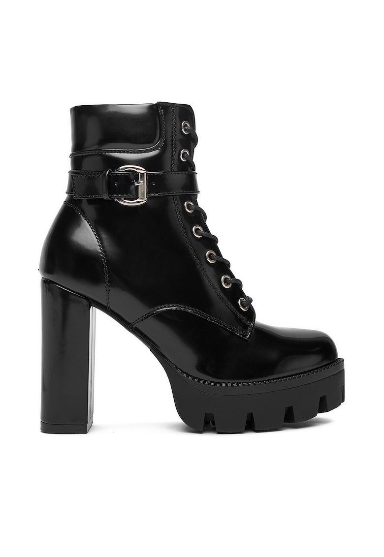 Botine dama 23756-1 - negru - textil