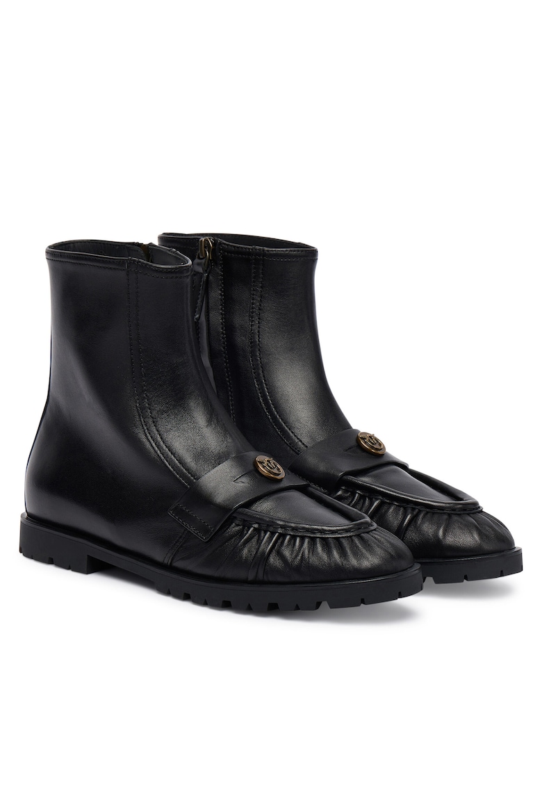 Pinko Botine dama negre - piele naturala