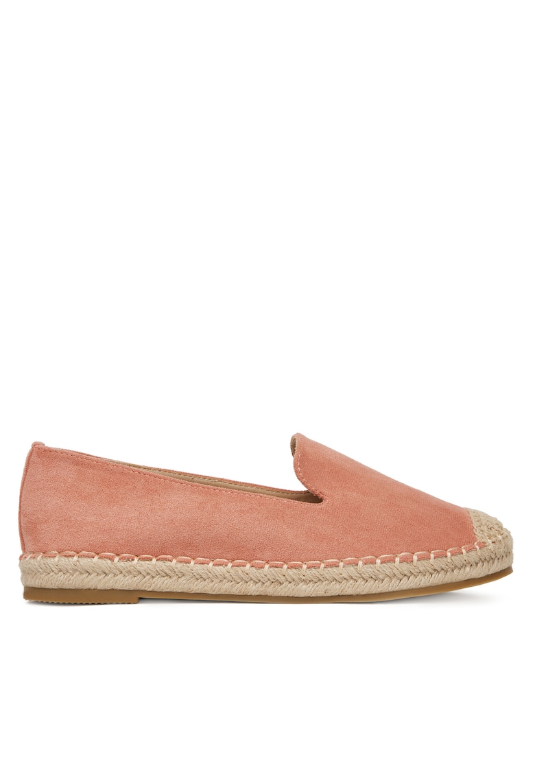 Mocasini dama - espadrile portocalii - tesatura