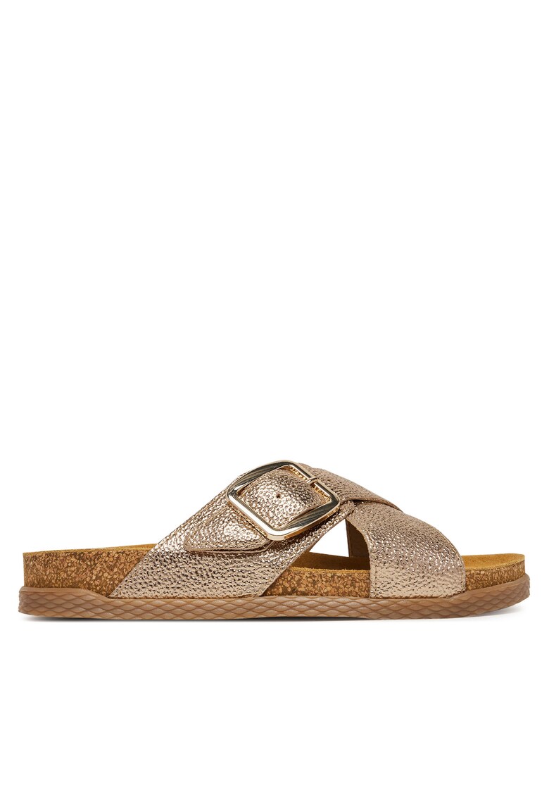 Slapi dama - piele naturala - auriu -