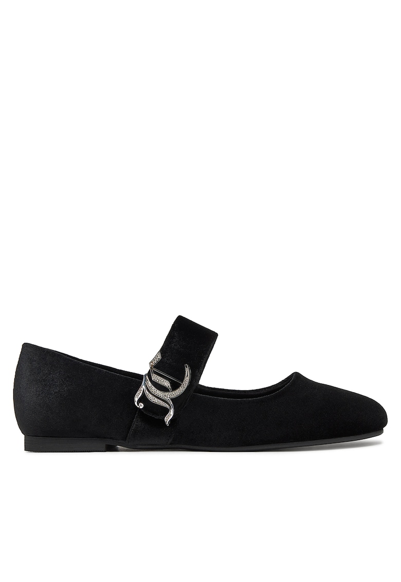 Balerini dama - textil - negru -