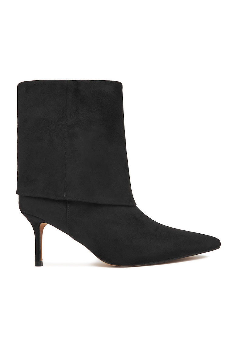 Cizme cu toc dama - sintetic - negru -