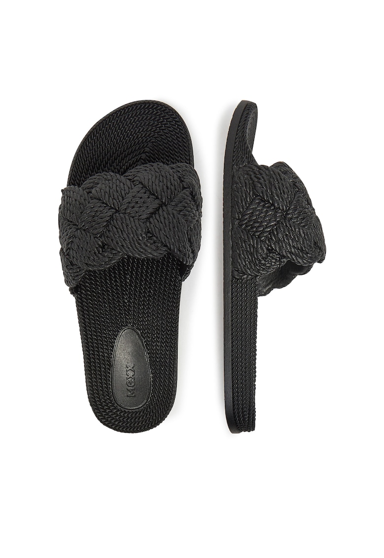 Slapi dama - negru - tesatura -