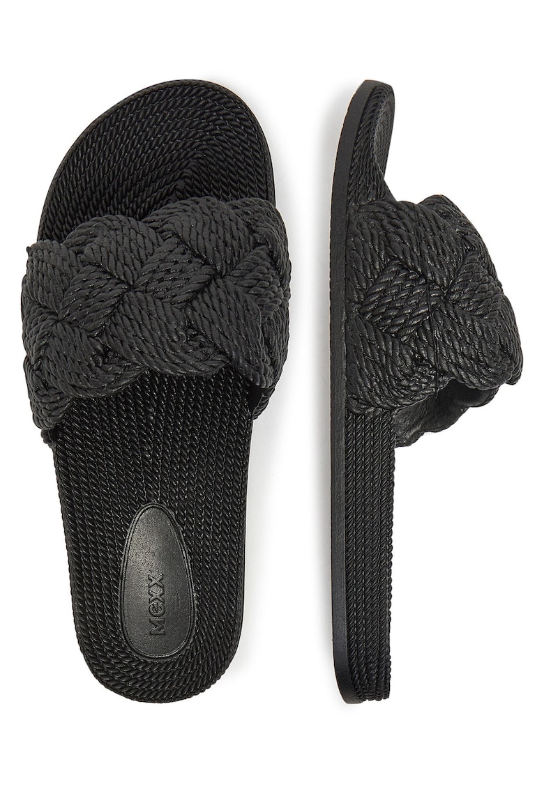 Slapi dama - negru - tesatura -
