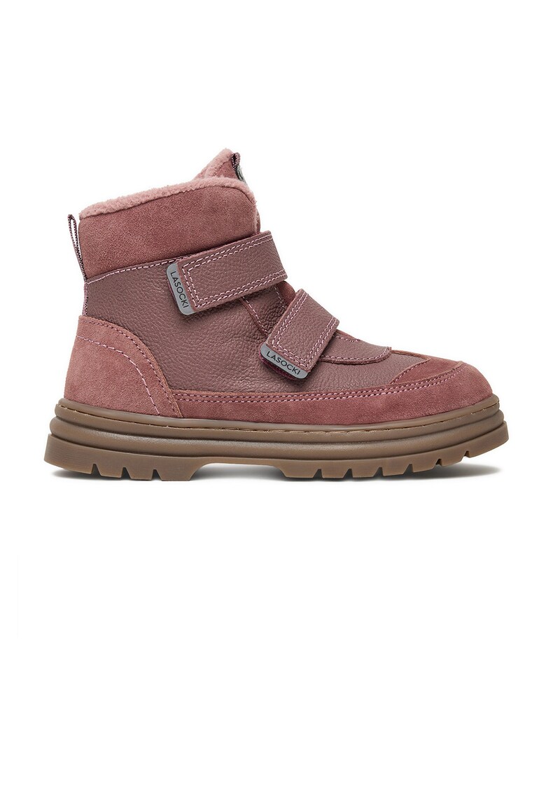 Ghete sport fete - piele naturala - roz inchis