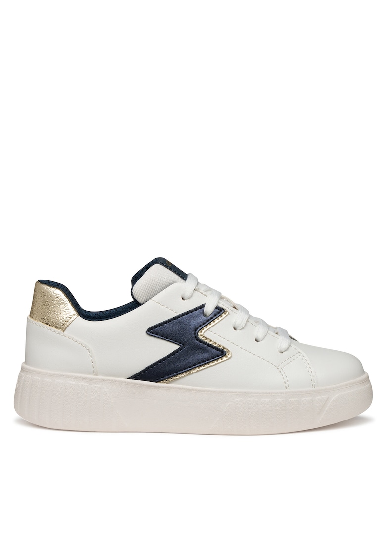Adidasi copii model J Mikiroshi - piele ecologica - alb/bleumarin -