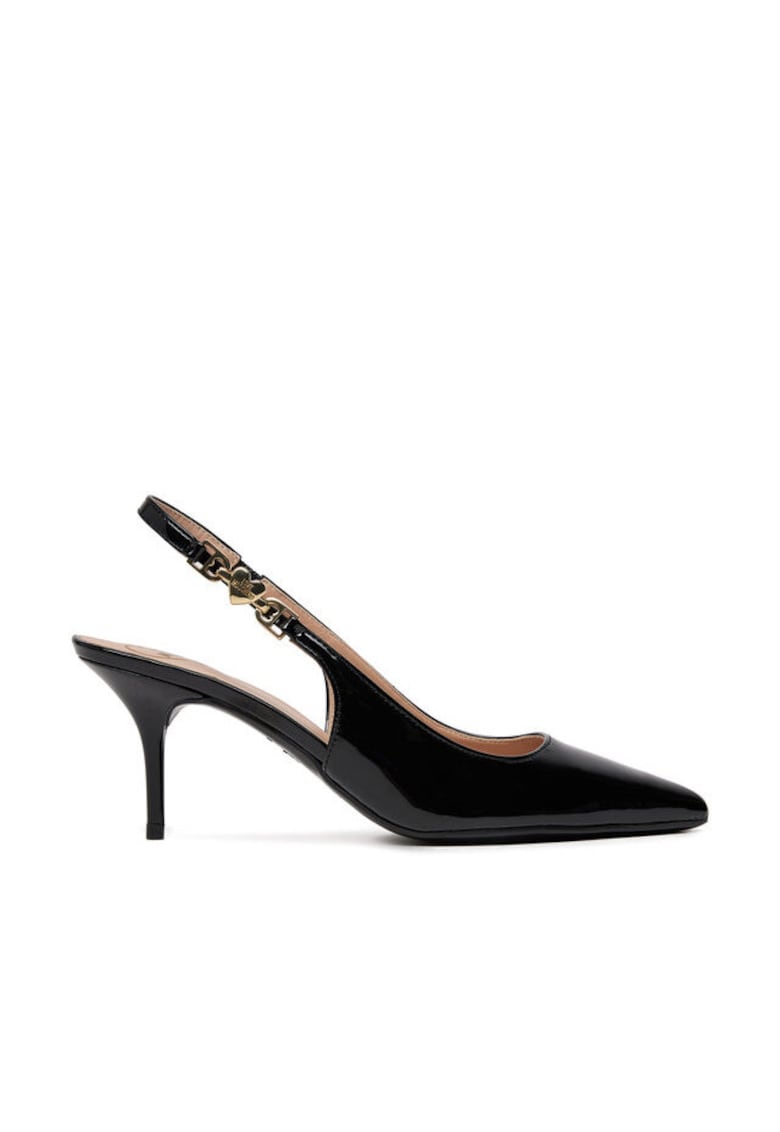 Sandale dama - negre - toc - piele ecologica