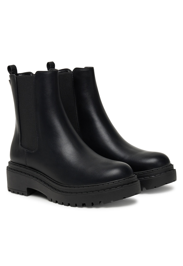 Botine dama FAL10 - Piele ecologica - Negru -