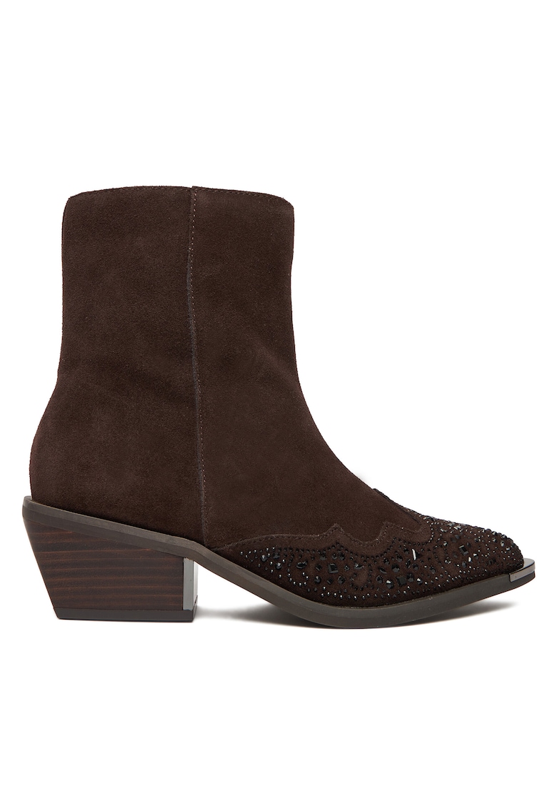 Botine dama I250902 - Piele naturala - Maro -