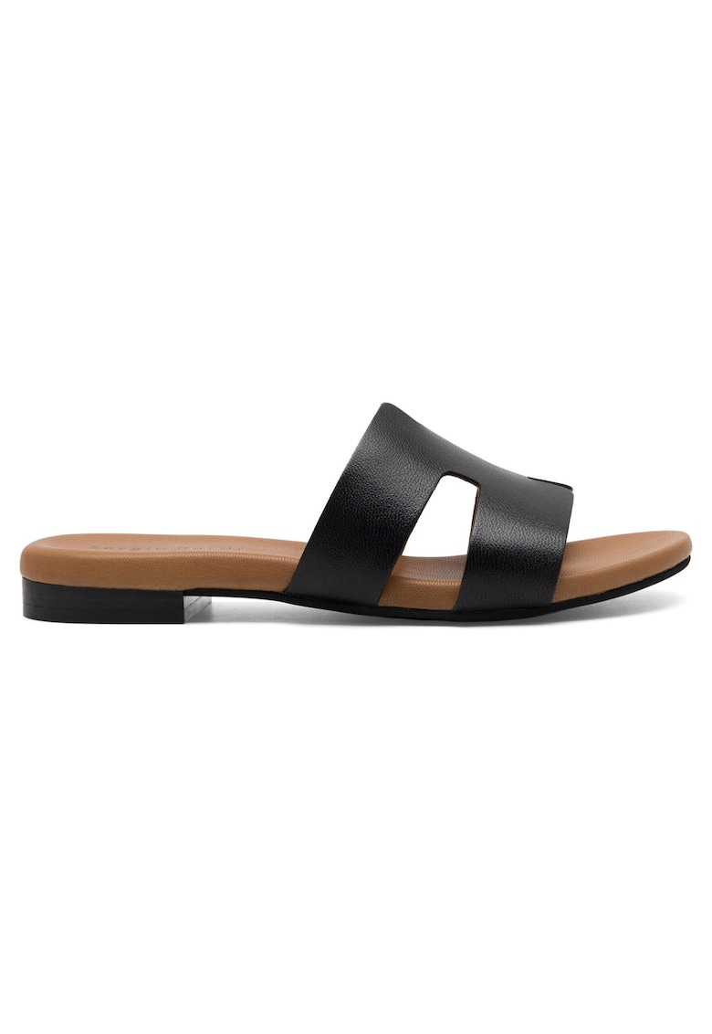 Slapi dama piele naturala - negri -
