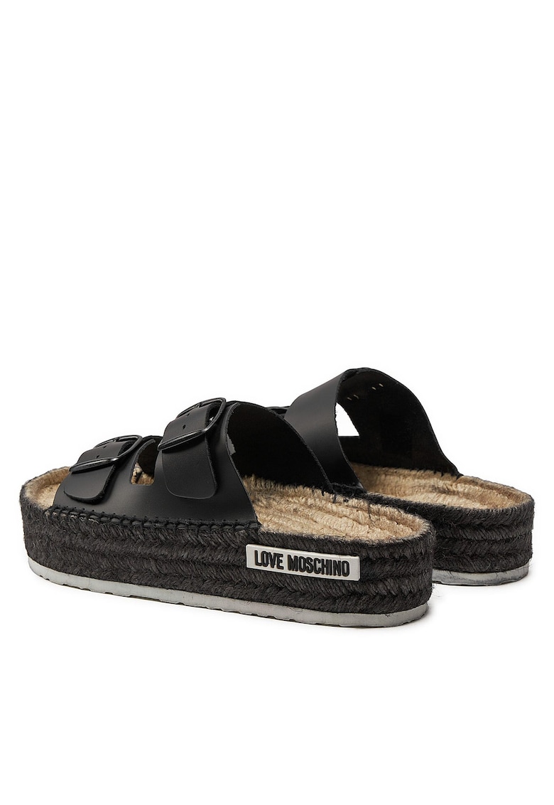 Mocasini dama espadrile - culoare neagra - material natural -