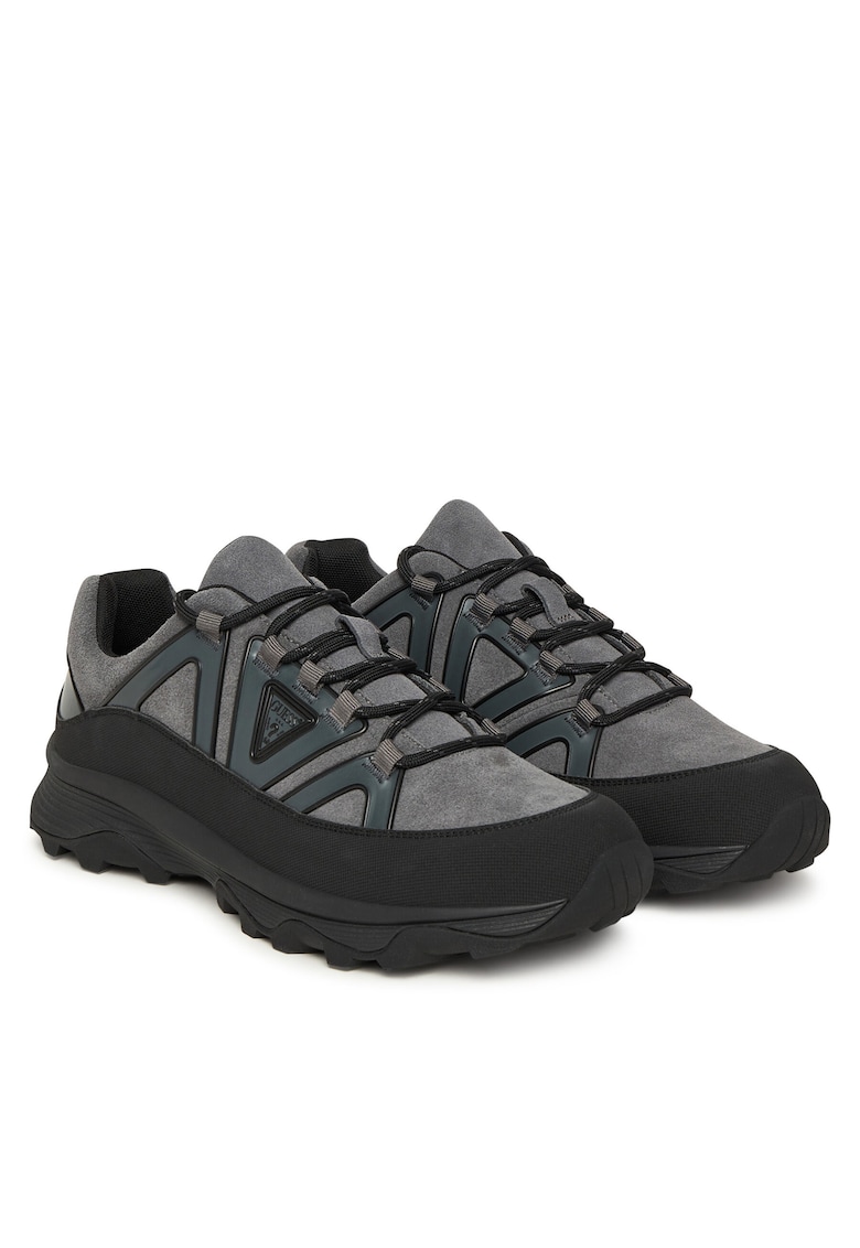 Adidasi sport barbati piele naturala - negru-gri - pentru alergare