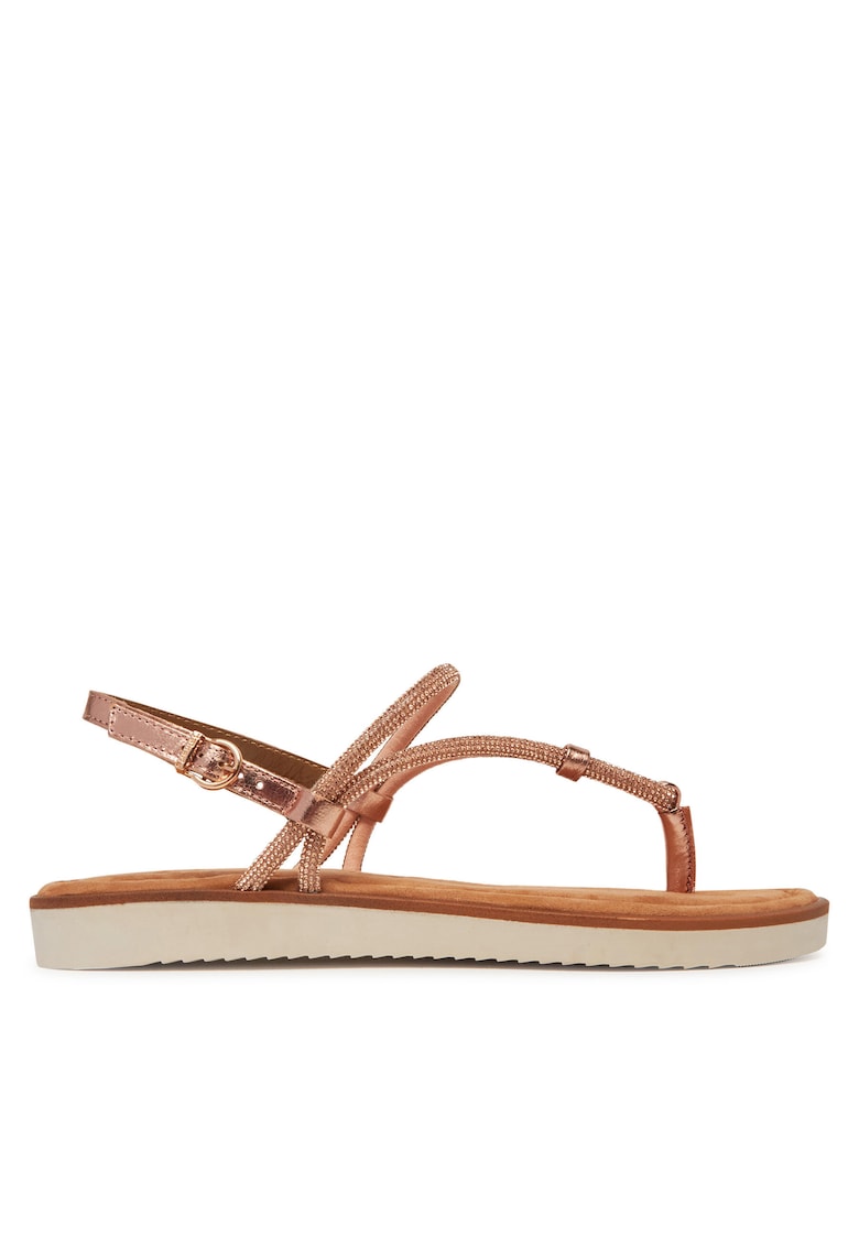 Sandale dama Rose Glam - piele naturala - roz -