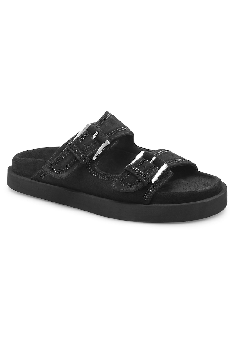 Papuci dama piele naturala - negru