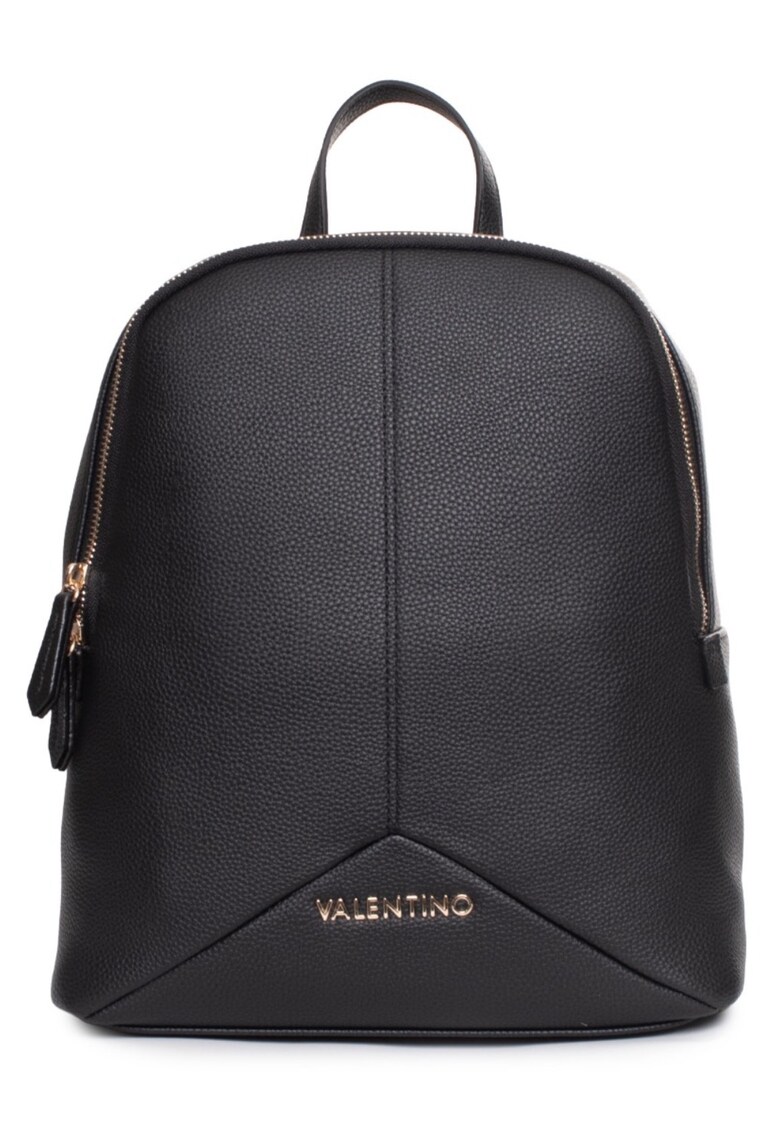 Rucsac Dama - Logo Metalic - Piele Ecologica 2464 - Negru - 32 x 28 x 13 cm