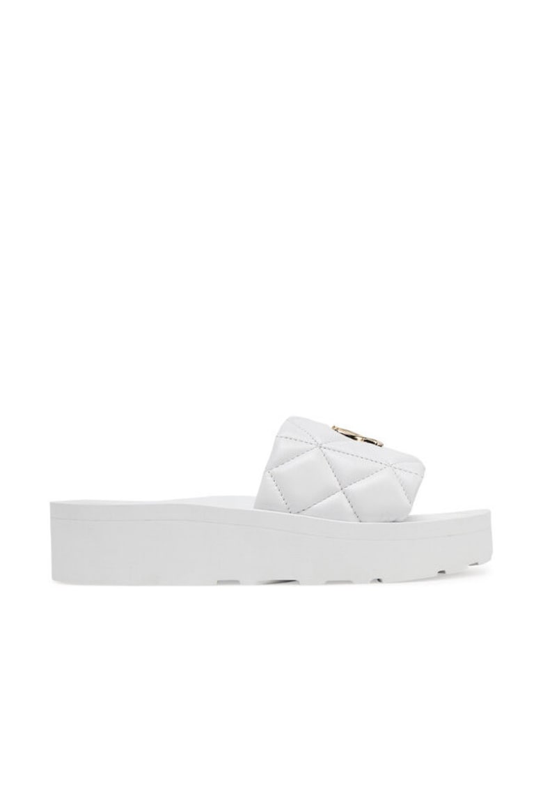 Slapi dama - alb - piele naturala -