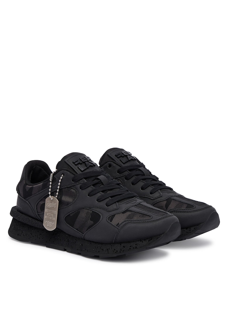 barbati Camo Negru - piele naturala - Negru