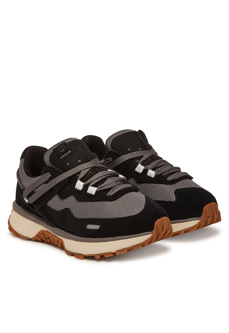 Tenisi barbati Retrofi Low - piele naturala - negru/gri
