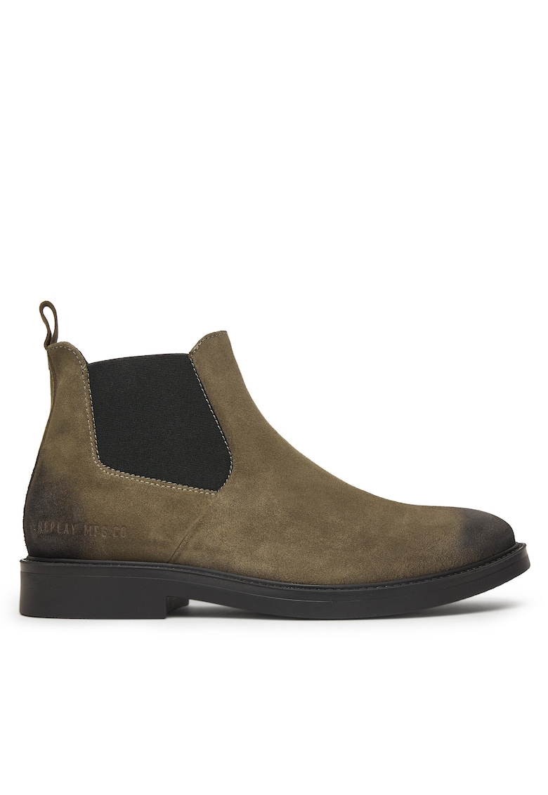 Ghete barbati Taupe 057 - piele ecologica - verde