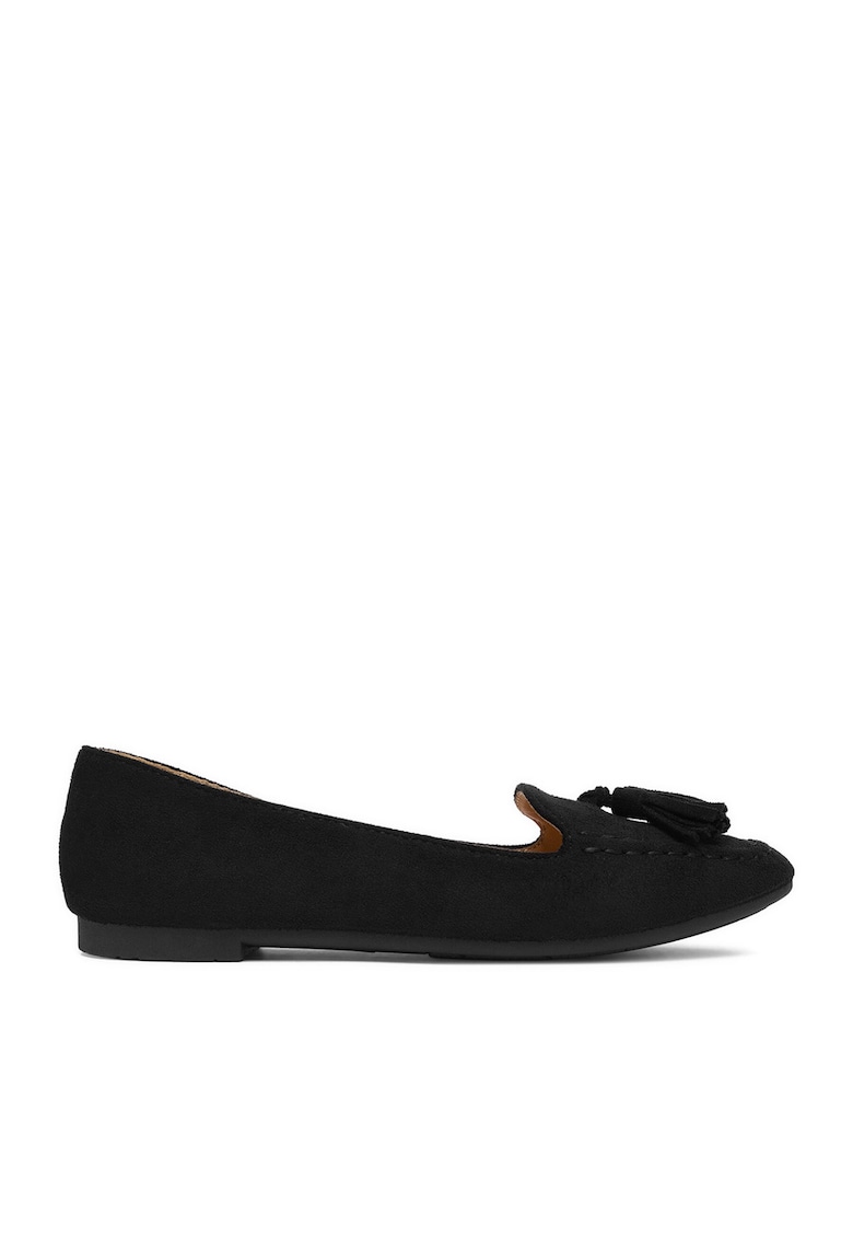 Mocasini dama - negru - textil -