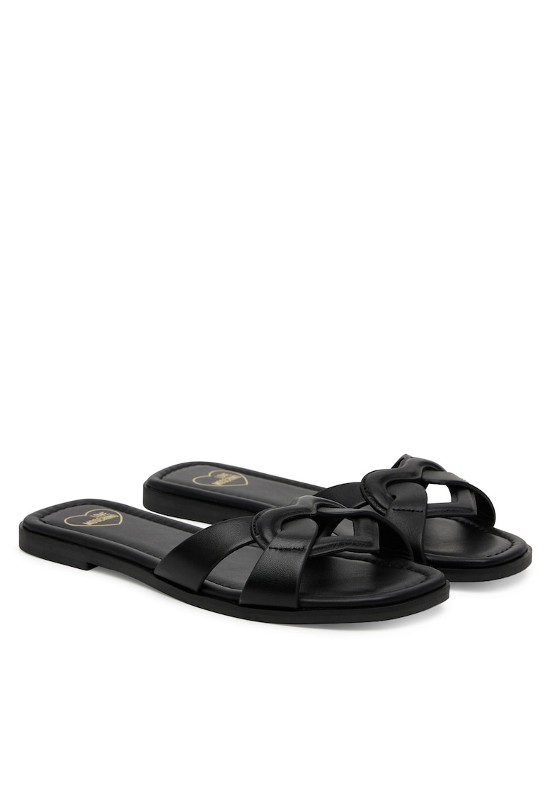 Slapi dama piele naturala - culoare neagra -